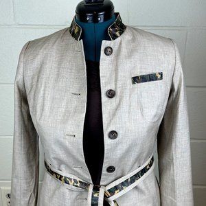 Custom Tan Blazer with Camouflage Embellishments